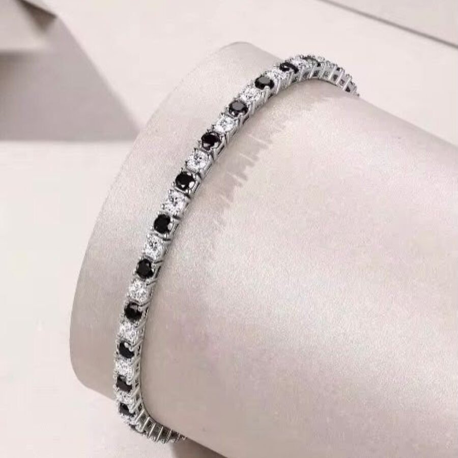 Black & White Tennis Bracelet