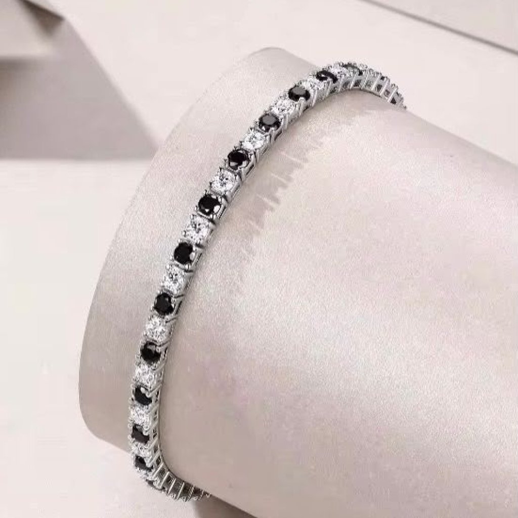 Black & White Tennis Bracelet
