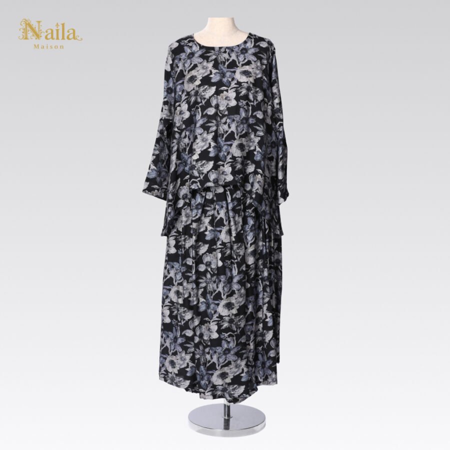 Onyx Bloom Elegant Dress