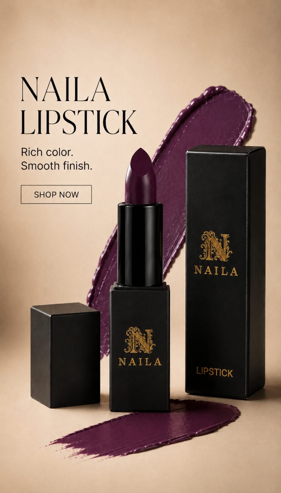 Velvet Matte Lipstick – Deep Plum